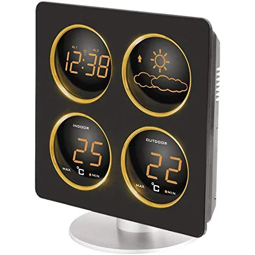 Technoline WS WS6830 Wetterstation Schwarz LED Orange