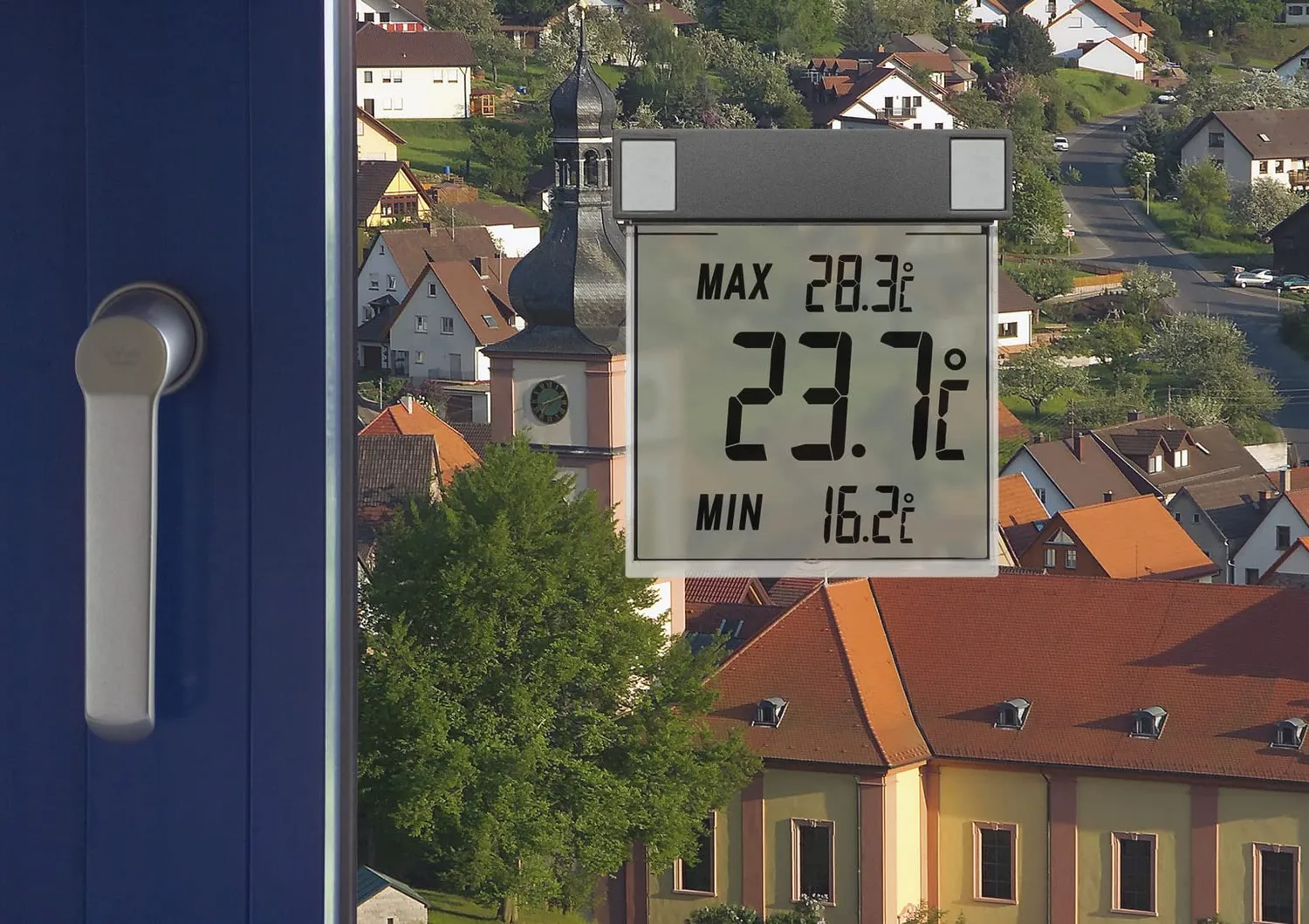 TFA Dostmann Vision 30.1025.10 digitales Fensterthermometer anthrazit