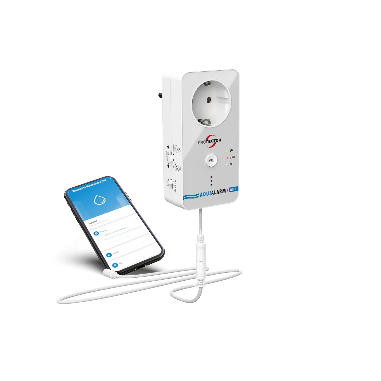 Protector WA-14 WLAN-Wassermelder Steckdose 2-m-Sensor