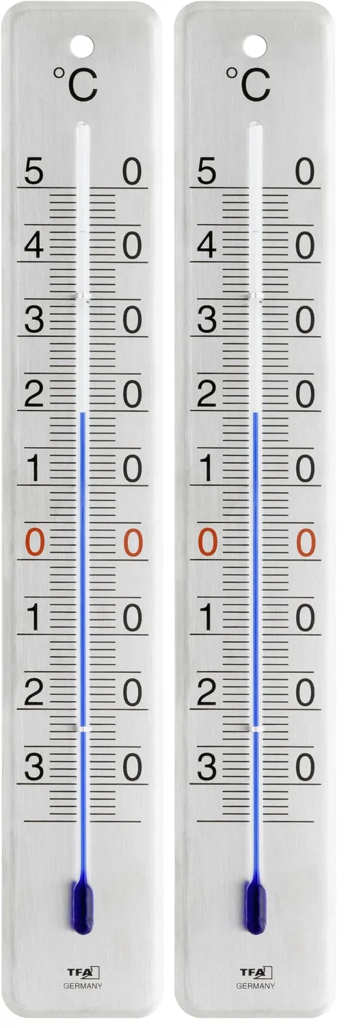 TFA Dostmann 12.2046 Innen-Außen-Thermometer Edelstahl 28cm