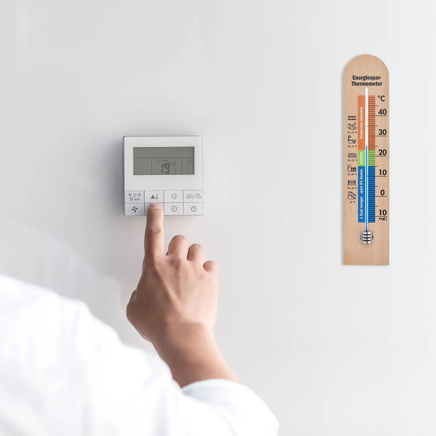 TFA Dostmann 12.1055.05 Energiespar-Thermometer Buche 1 Stück