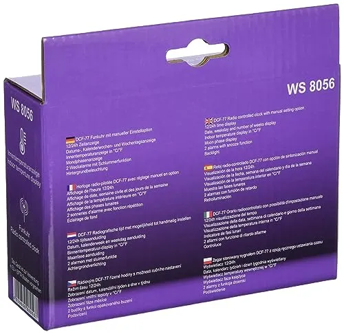 Technoline WS8056 Funkwecker Temperatur Mondphase 2 Alarme