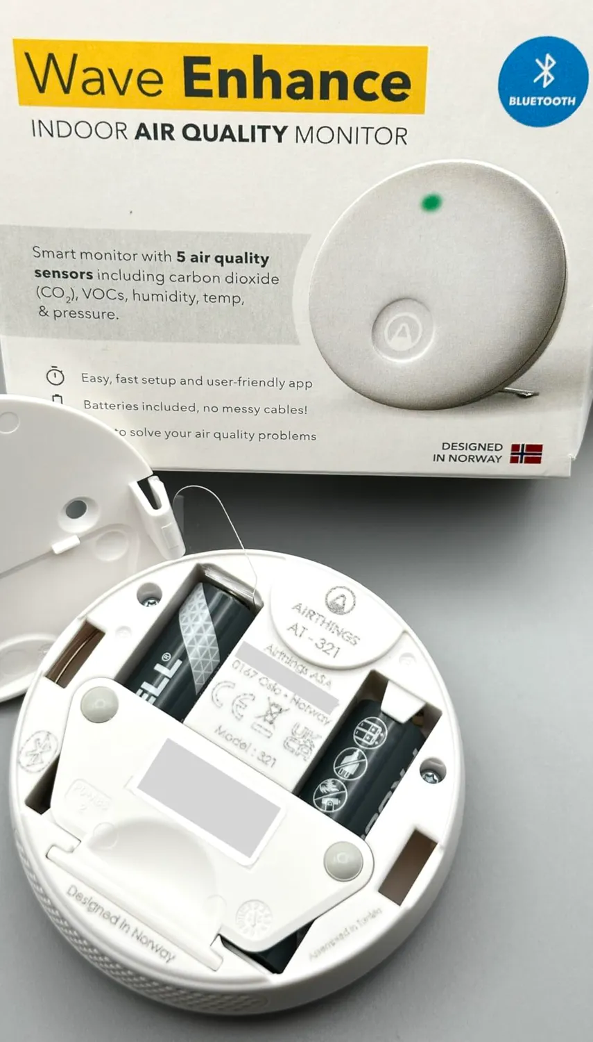 Airthings 321 Wave Enhance Raumluftmonitor CO2 VOC