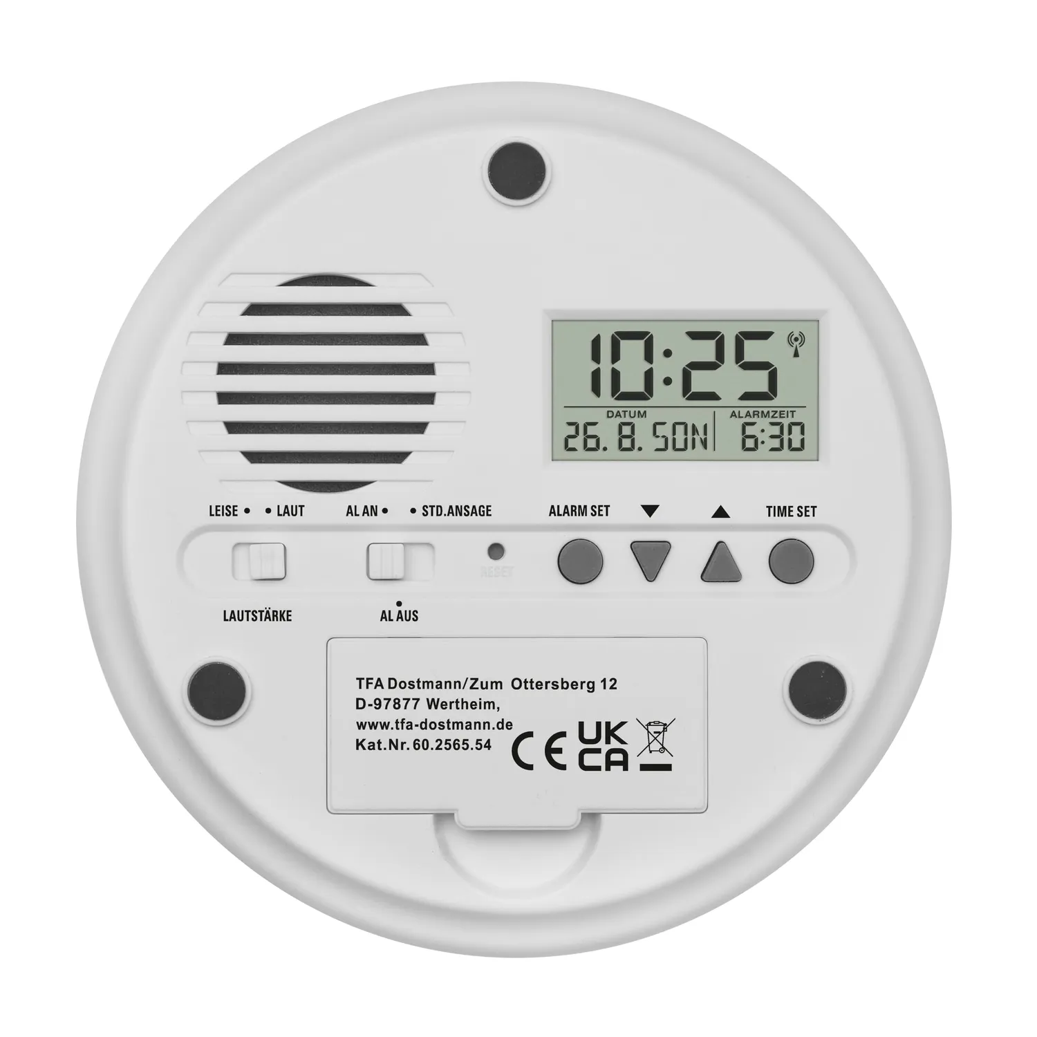 TFA Dostmann Talk2 60.2565 Funk-Wecker grau sprechend