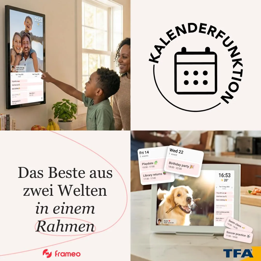 TFA Dostmann 37.1001 WLAN-Bilderrahmen 10 Zoll braun Touch