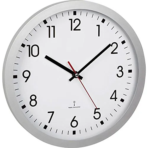TFA Dostmann 60.3522.02 Funk-Wanduhr silber 30 cm