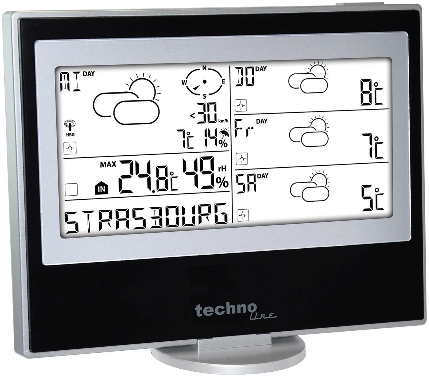 Technoline WM 5200 Meteotronic Funk-Wetterstation schwarz-grau