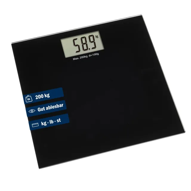 TFA Dostmann 50.1015.01 Step Plus Personenwaage schwarz Glas