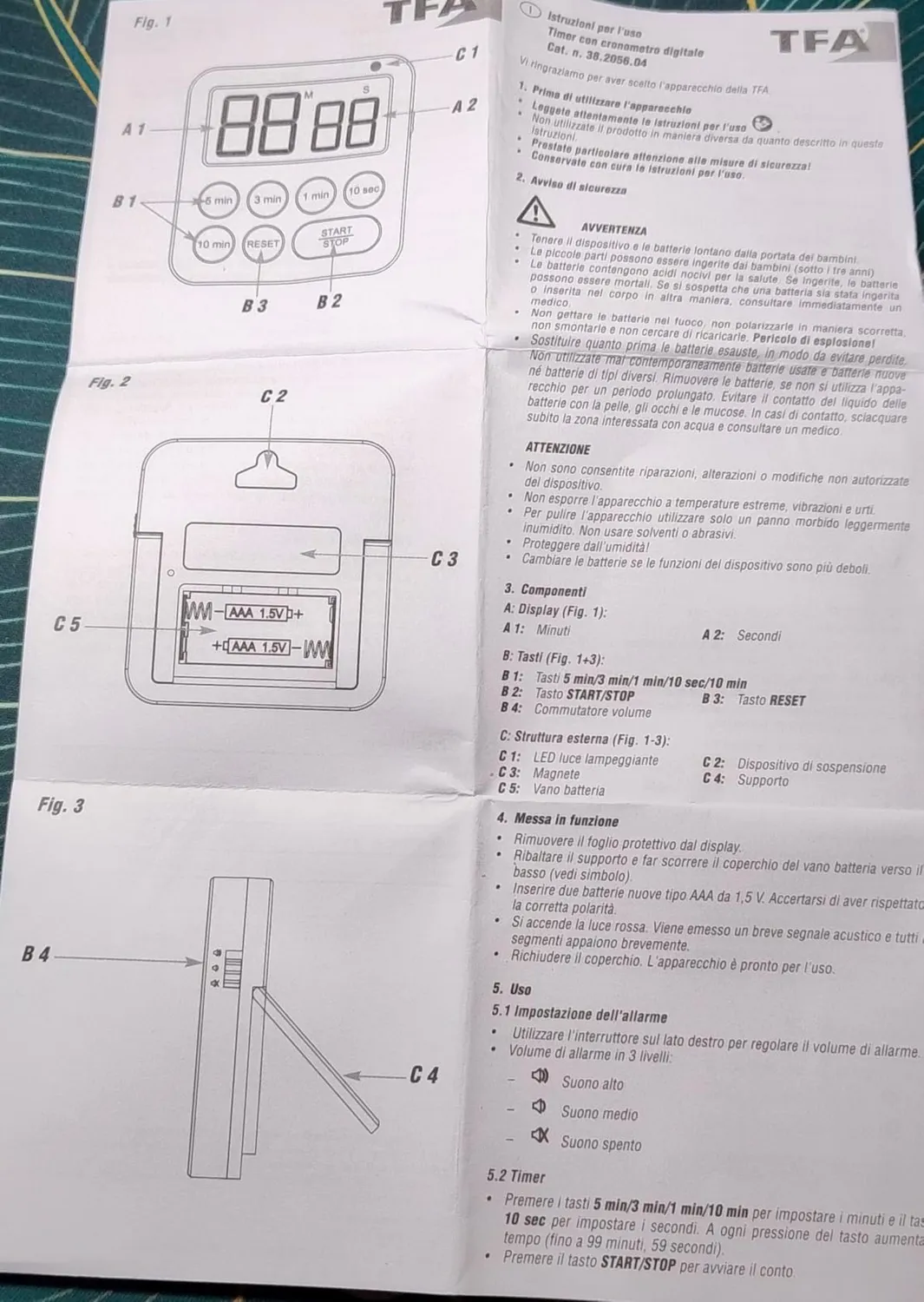 TFA Dostmann 38.2056 Timer digital grün magnetisch
