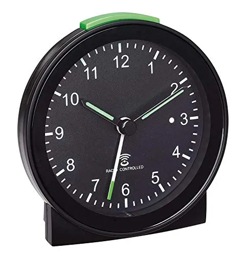 TFA Dostmann 60.1517 Funk-Wecker Schwarz analog