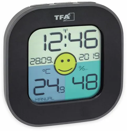 TFA Dostmann FUN 30.5050.01 Thermo-Hygrometer schwarz Smiley