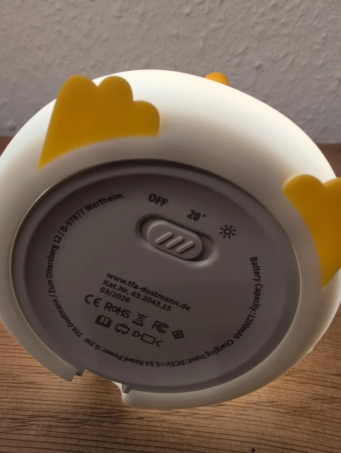 TFA Dostmann 43.2043 Nachtlicht Pinguin grau
