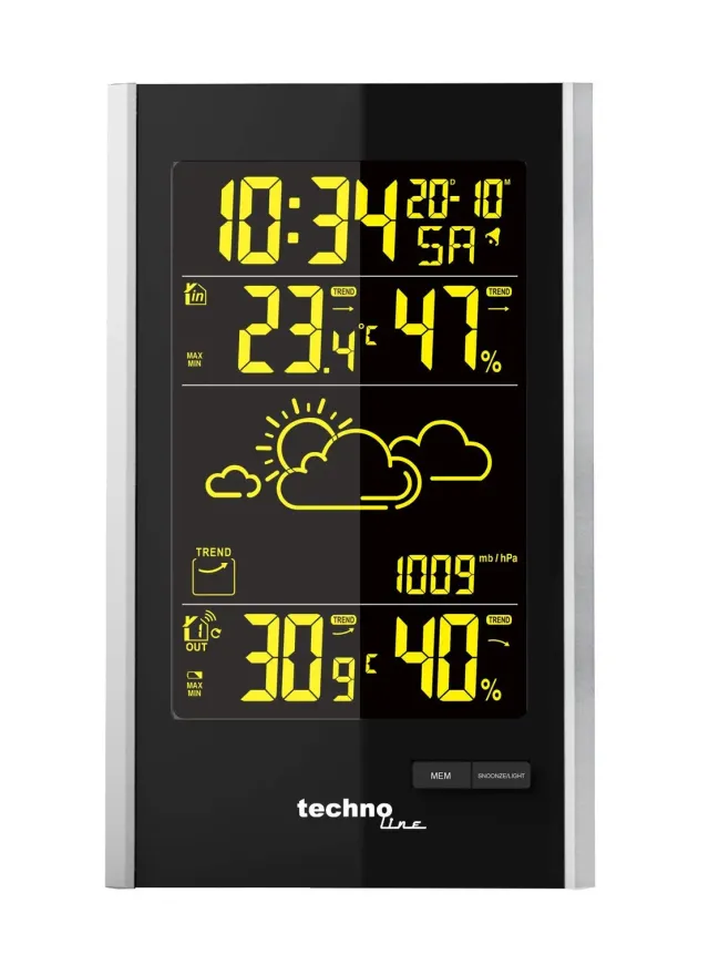 Technoline WS 9060 Wetterstation Schwarz-Silber