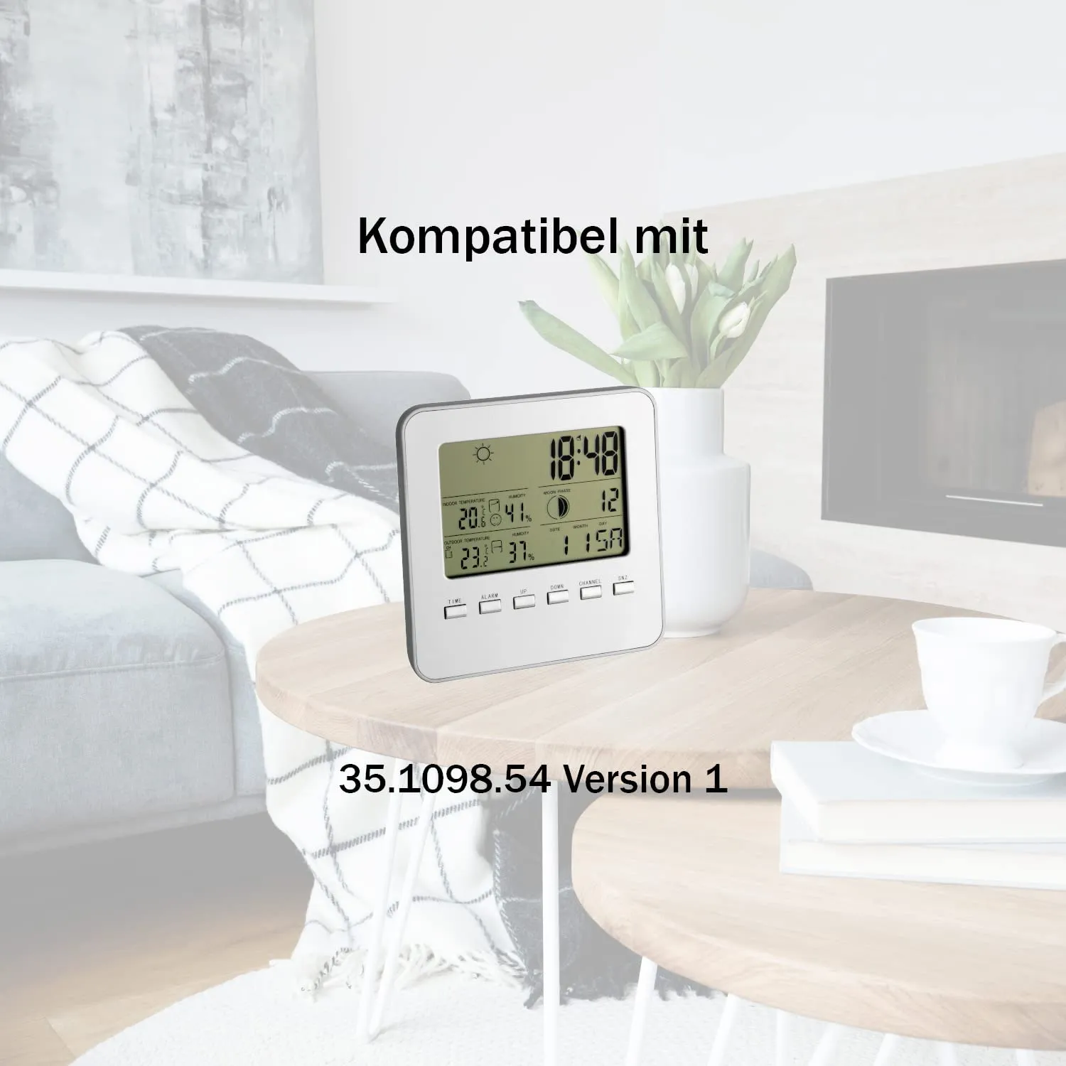 TFA Dostmann 30.3169 Thermo-Hygrosender für Quadro weiß