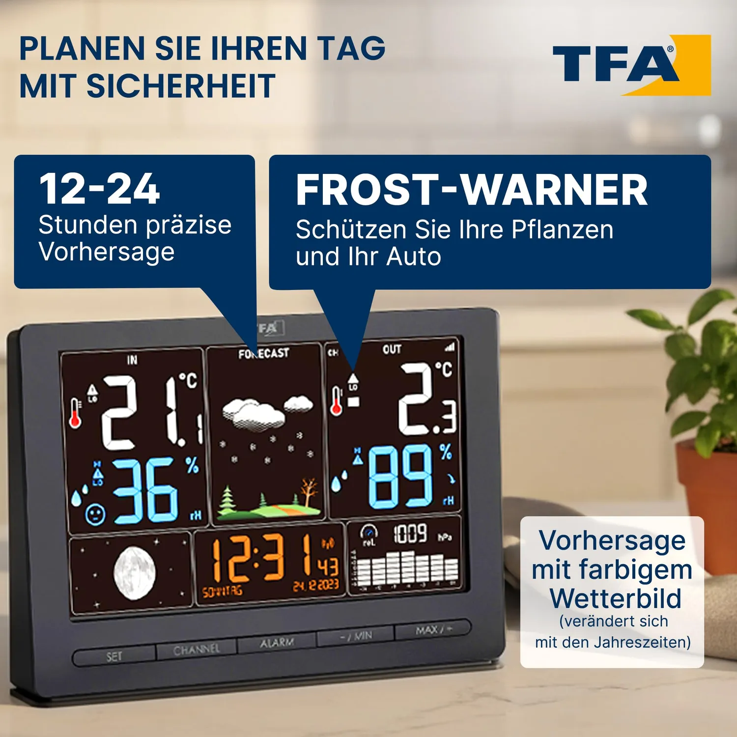 TFA Dostmann Season 2 35.1118 Funk-Wetterstation Modern schwarz