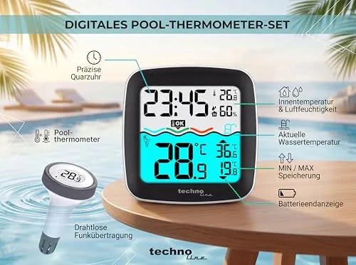 Technoline WS9059 Funk-Poolthermometer mit Basisstation