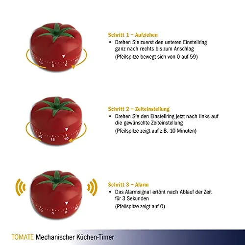 TFA Dostmann Pomodoro 38.1005 Kurzzeitwecker rot 60 Min
