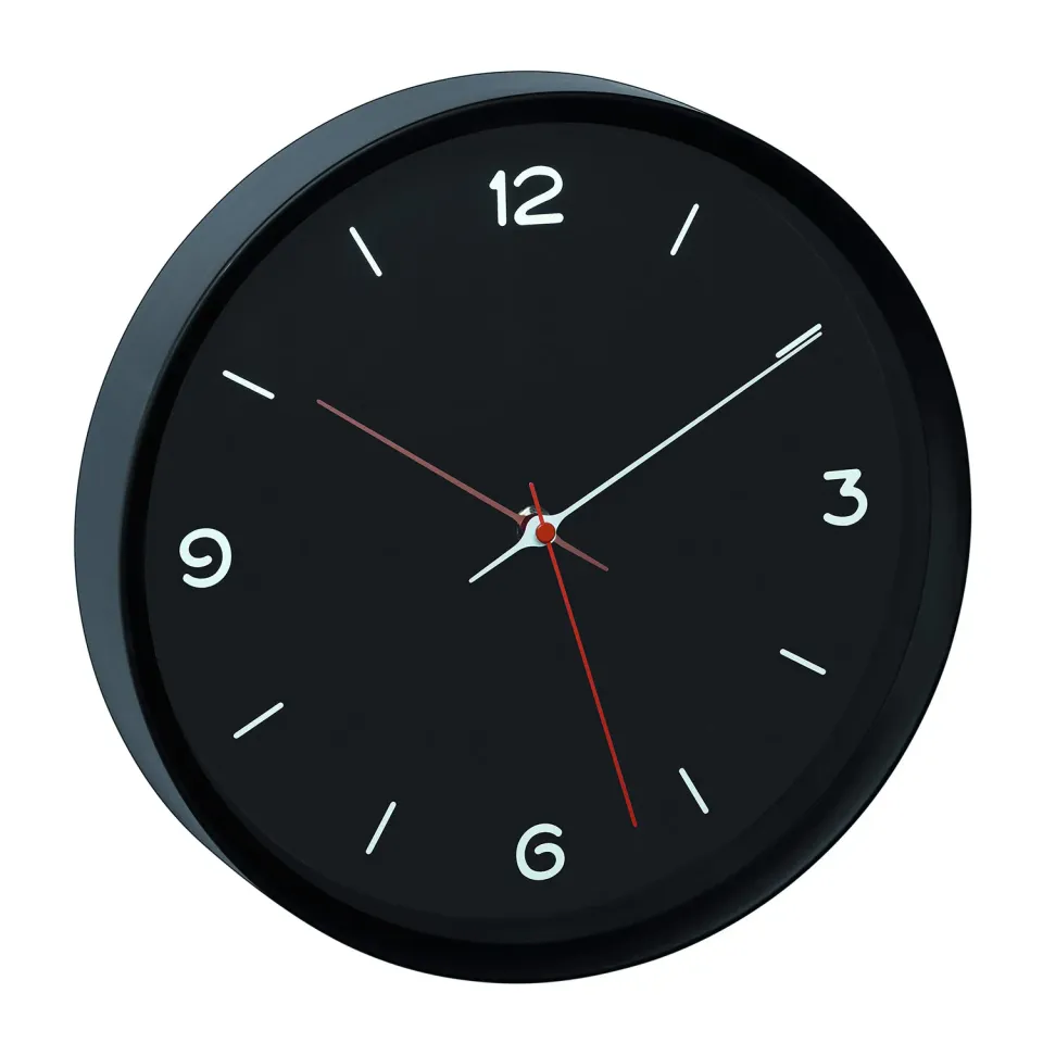 TFA Dostmann 60.3056.01 Wanduhr schwarz Sweep-Uhrwerk