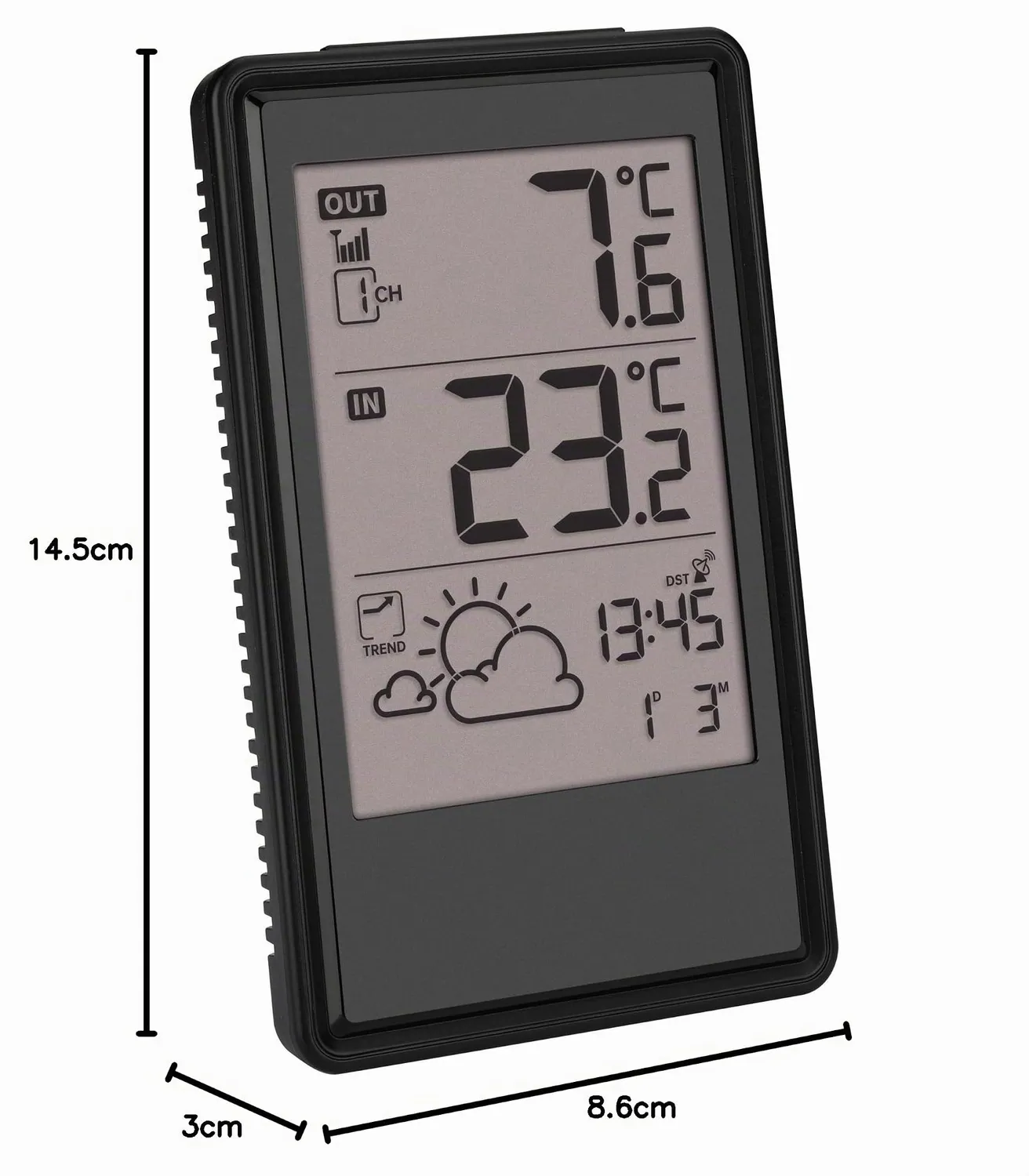 TFA Dostmann 35.1170.01 Funk-Wetterstation schwarz 100m