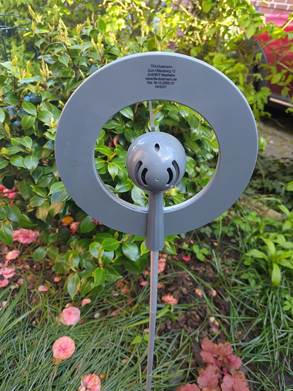 TFA Dostmann Lollipop Gartenthermometer Silber-Anthrazit 95 cm