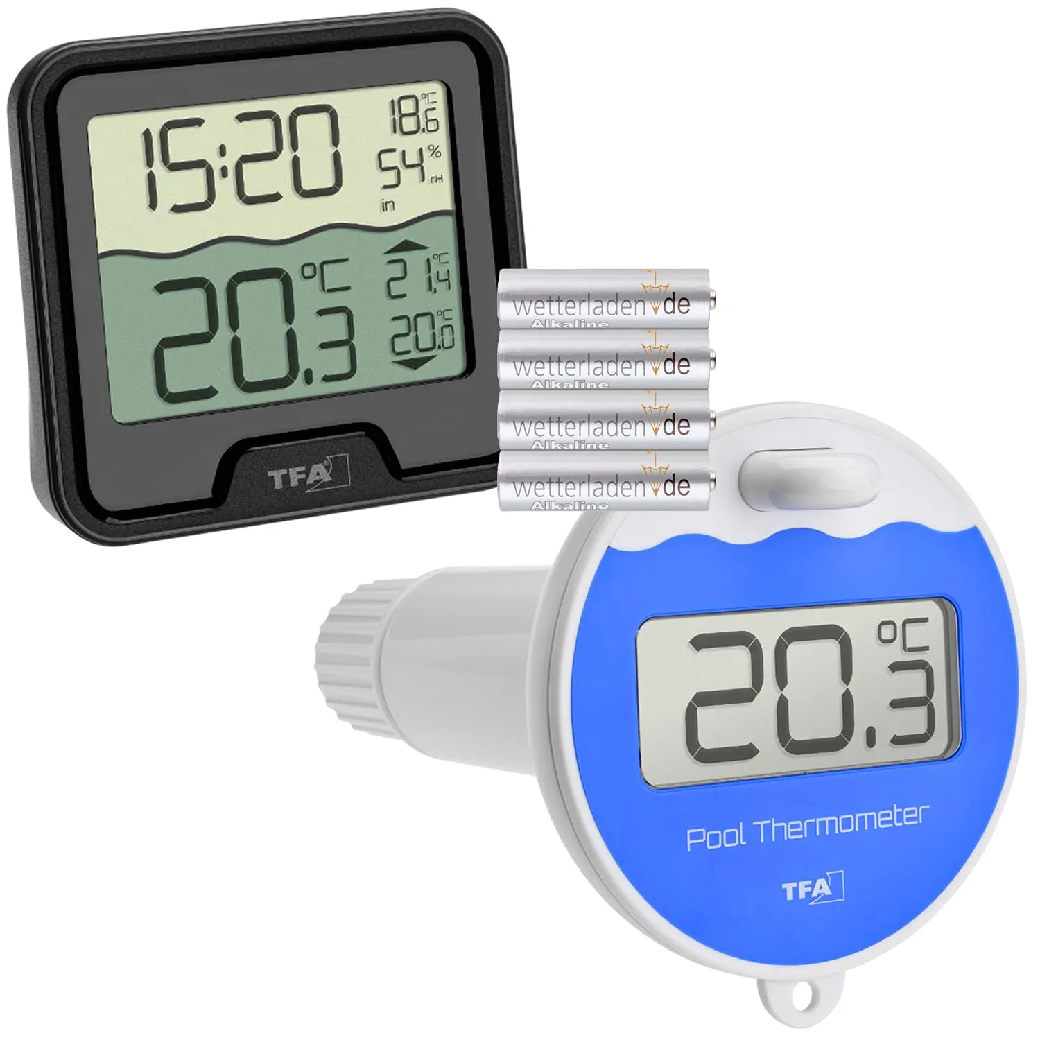 TFA Dostmann Marbella 30.3066.01 Funk-Poolthermometer schwarz