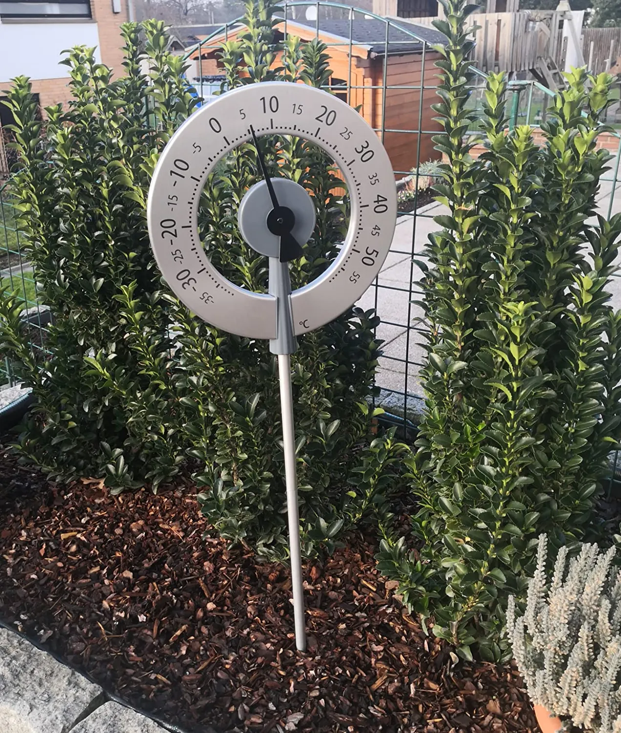 TFA Dostmann Lollipop Gartenthermometer Silber-Anthrazit 95 cm