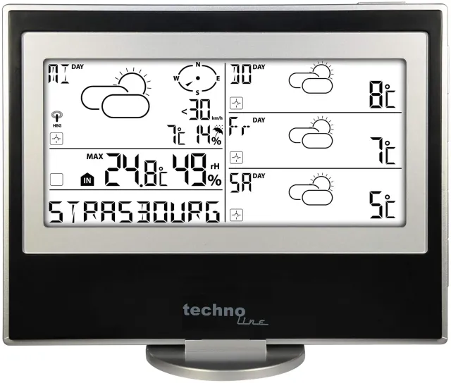 Technoline WM 5200 Meteotronic Funk-Wetterstation schwarz-grau