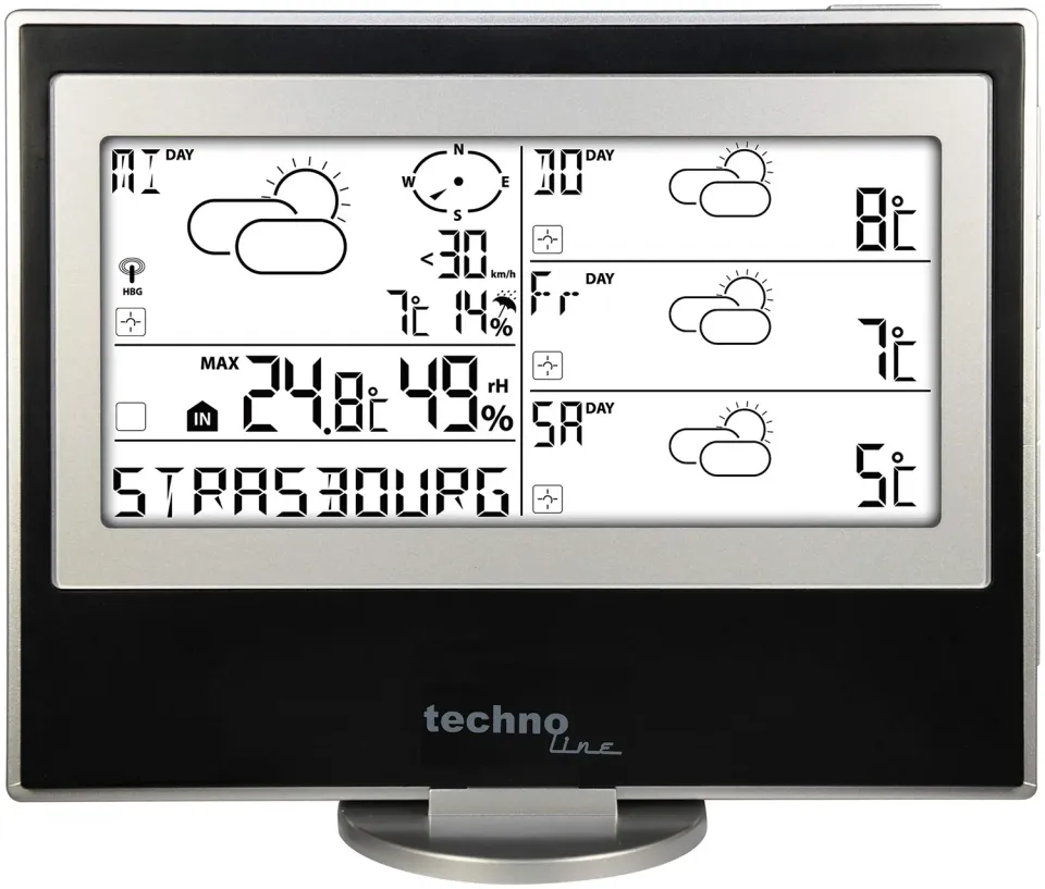Technoline WM 5200 Meteotronic Funk-Wetterstation schwarz-grau