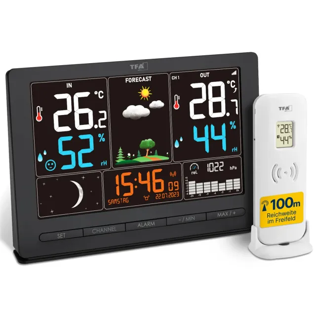 TFA Dostmann Season 2 35.1118 Funk-Wetterstation Modern schwarz