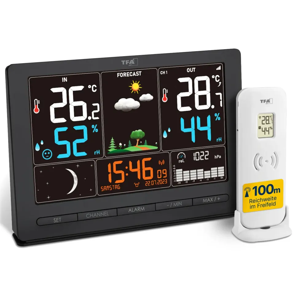 TFA Dostmann Season 2 35.1118 Funk-Wetterstation Modern schwarz