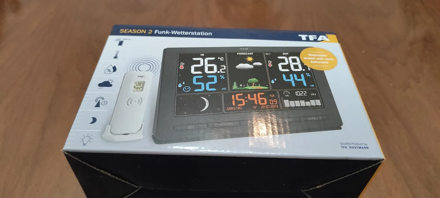 TFA Dostmann Season 2 35.1118 Funk-Wetterstation Modern schwarz