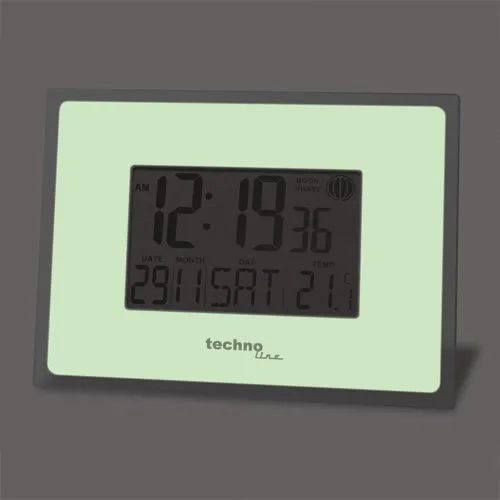 Technoline WS8008 Funk-Wanduhr digital Leuchtrahmen