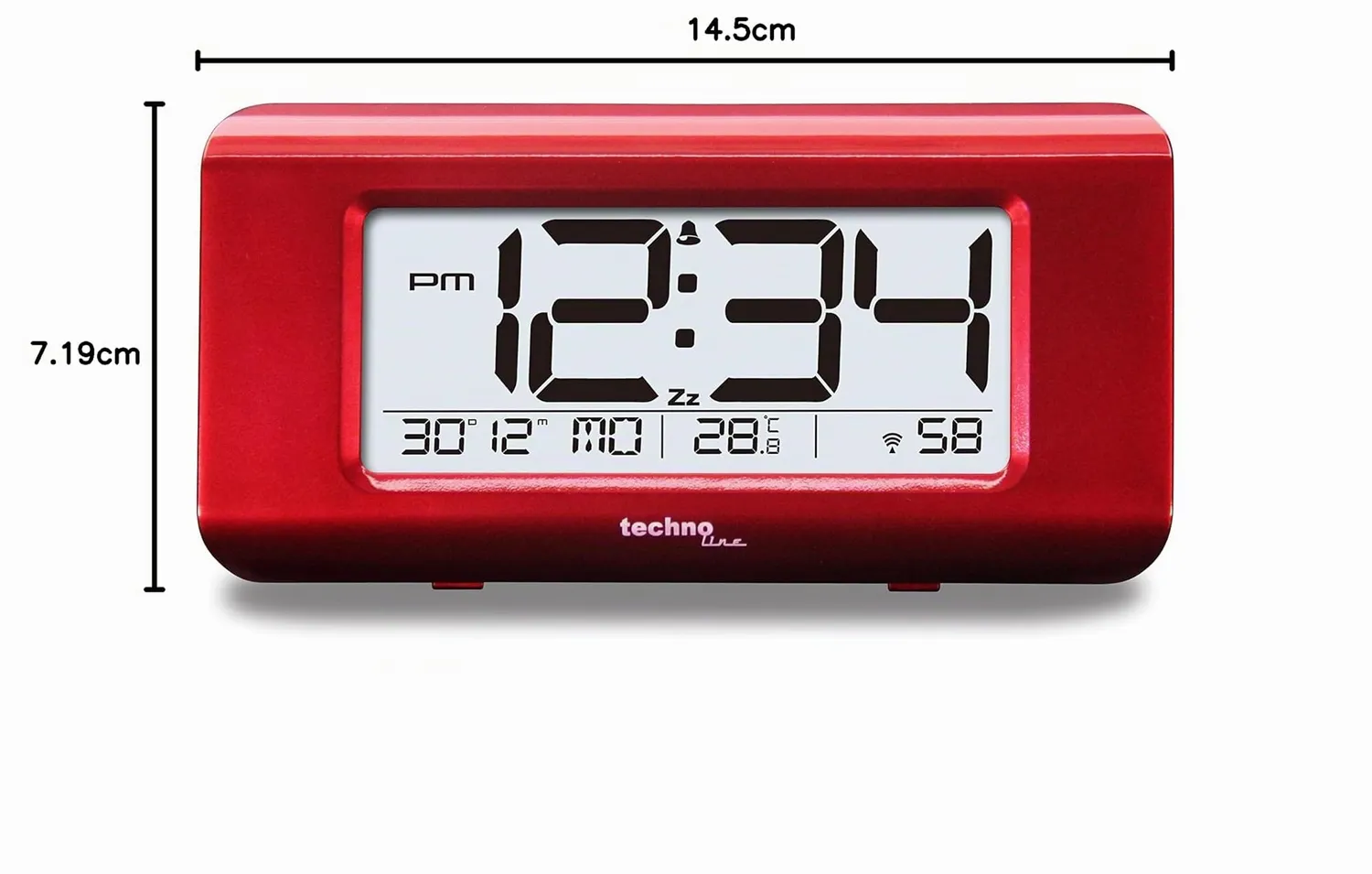 Technoline WT 197 Funkwecker rot-metallic Temperatur