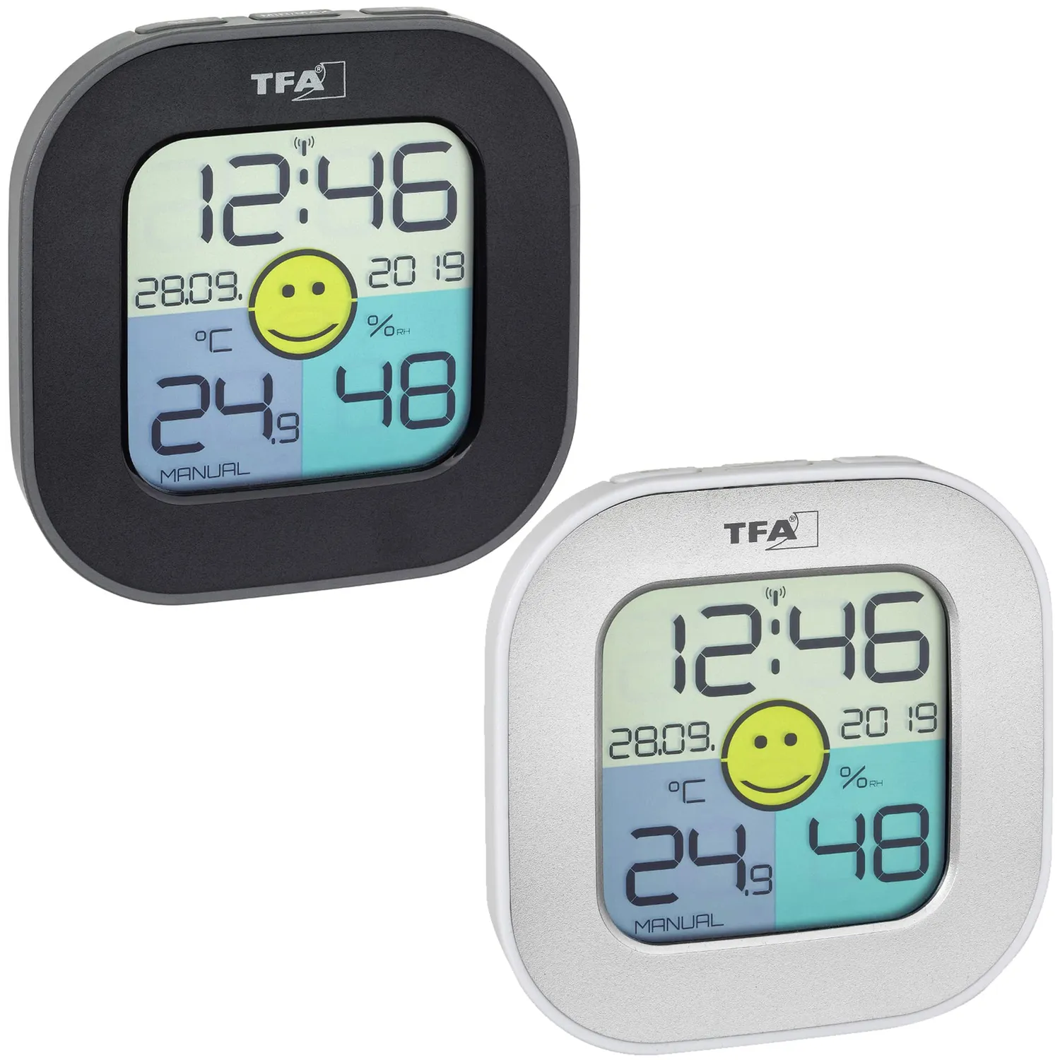 TFA Dostmann FUN 30.5050.01 Thermo-Hygrometer schwarz Smiley