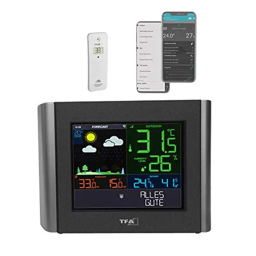 TFA Dostmann Meteo 35.8000.01 WLAN-Wetterstation schwarz mit App