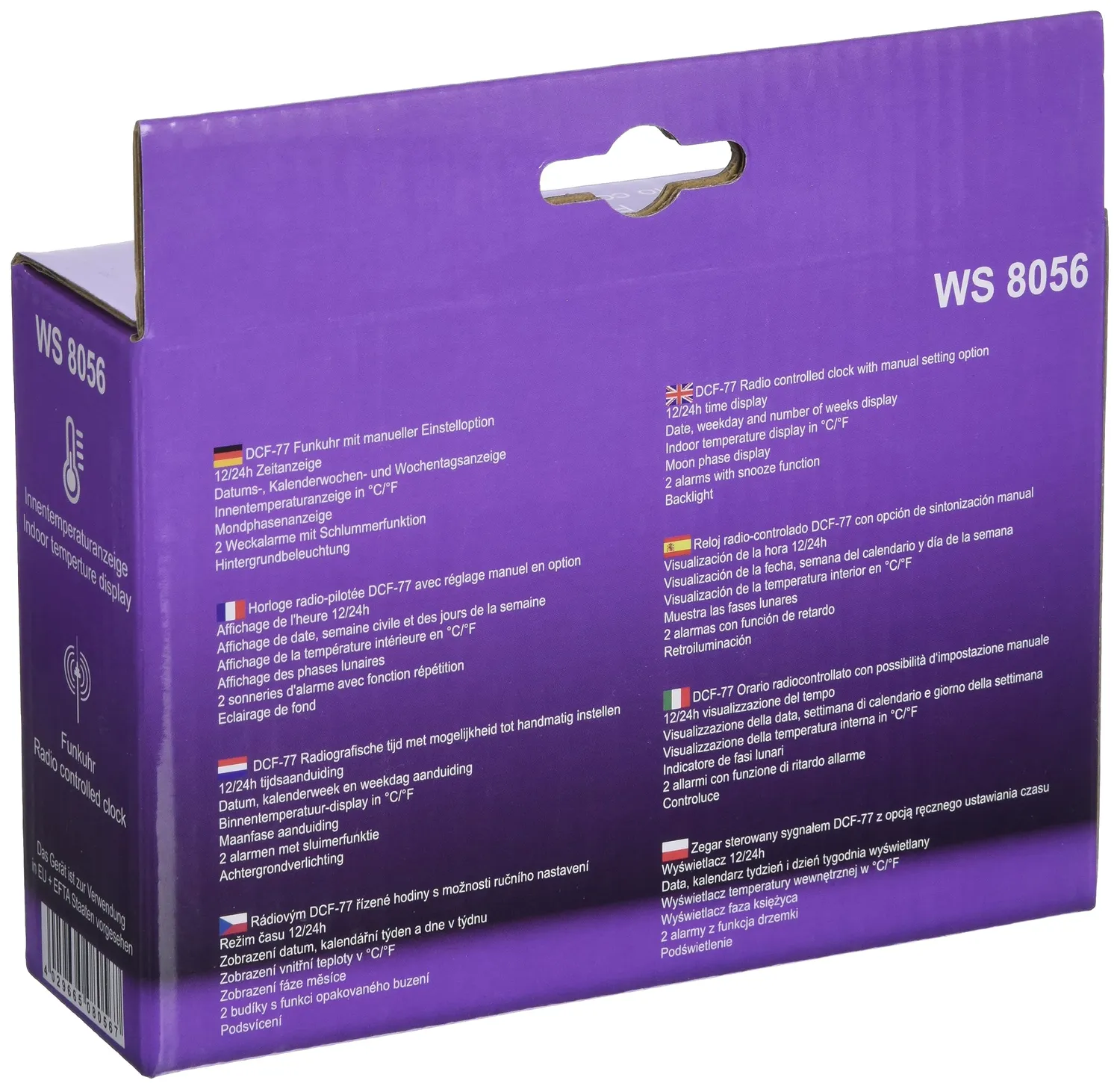 Technoline WS8056 Funkwecker Temperatur Mondphase 2 Alarme