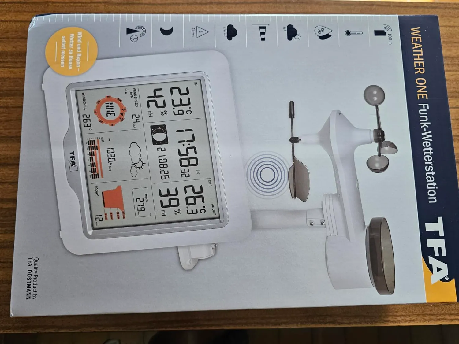 TFA Dostmann Weather One 35.1177 Funk-Wetterstation 5-in-1 weiß