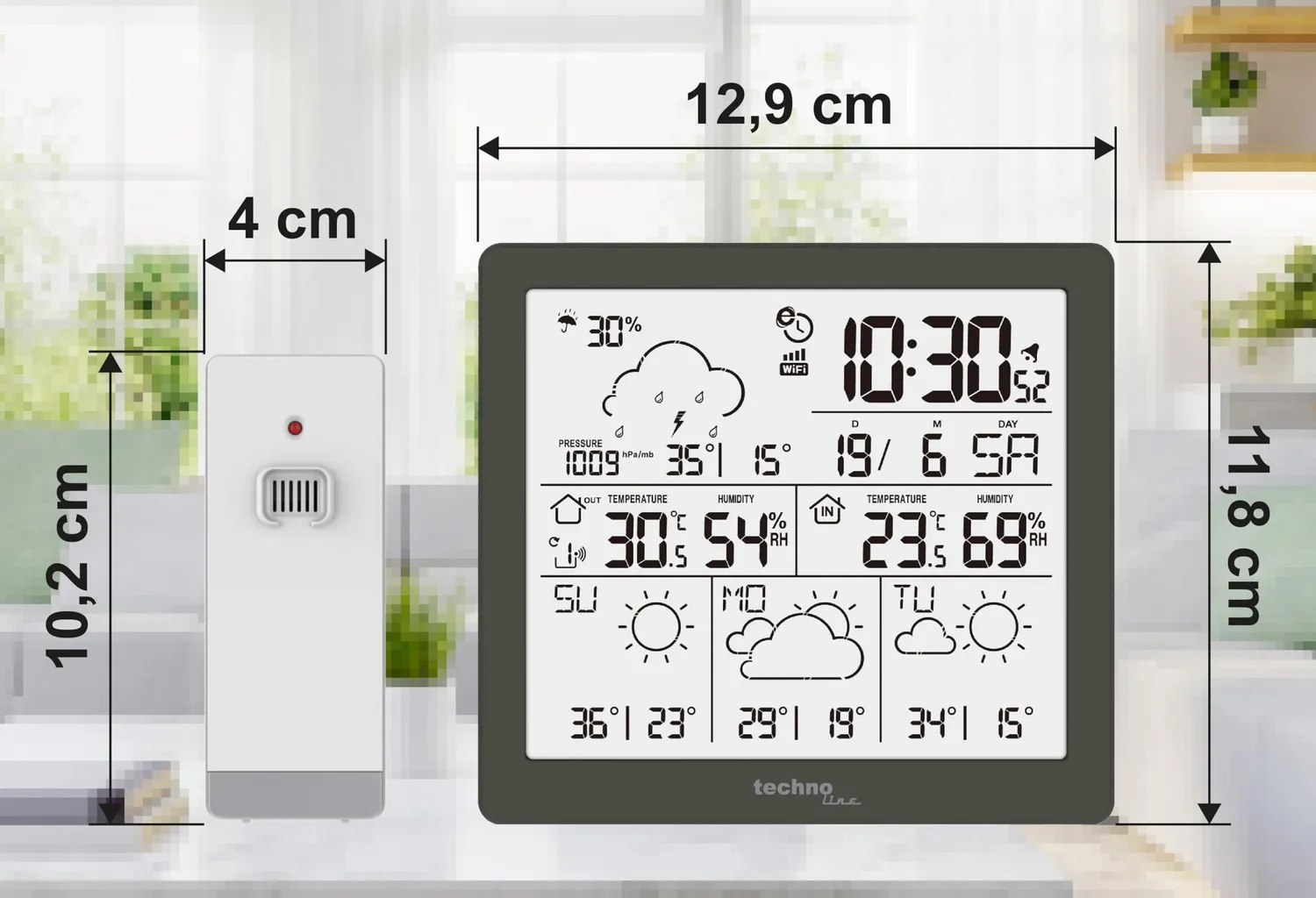 Technoline WD 2200 WLAN-Wetterstation mit Außensensor App