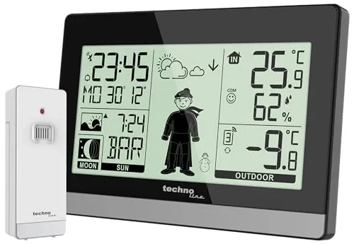 Technoline WS 9612 Funk-Wetterstation schwarz modern