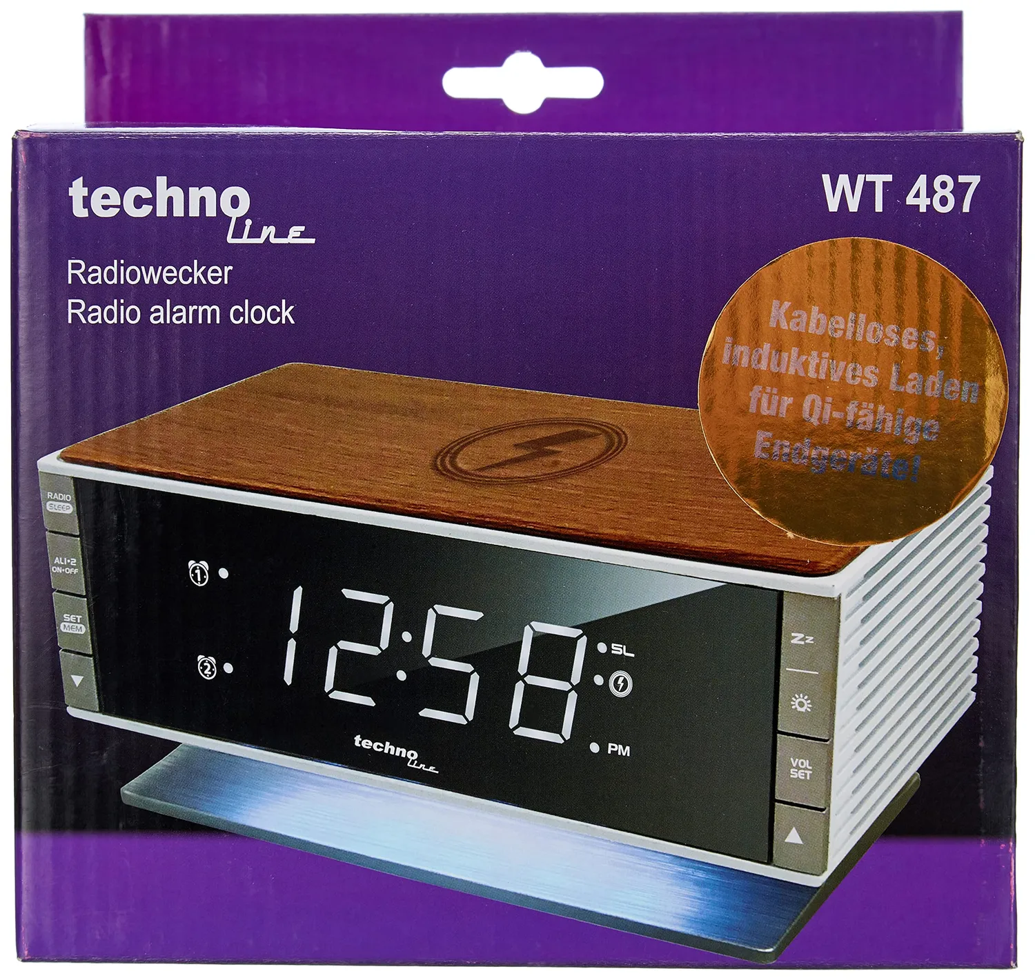 Technoline WT487 Radiowecker LED mit Qi-Ladefunktion