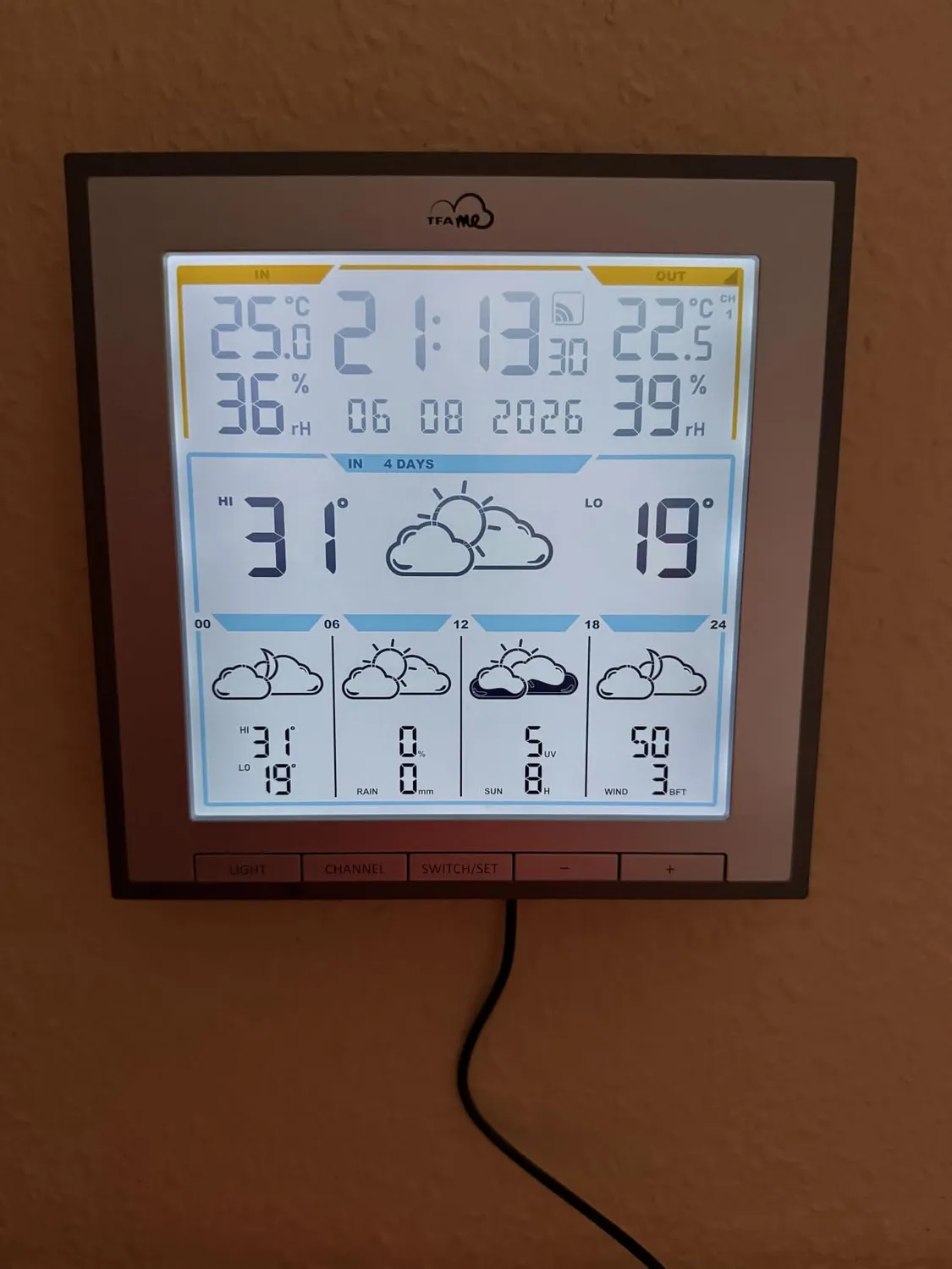 TFA Dostmann TFA.me ID-08 35.8105.02 Wetterstation weiß 5-Tage