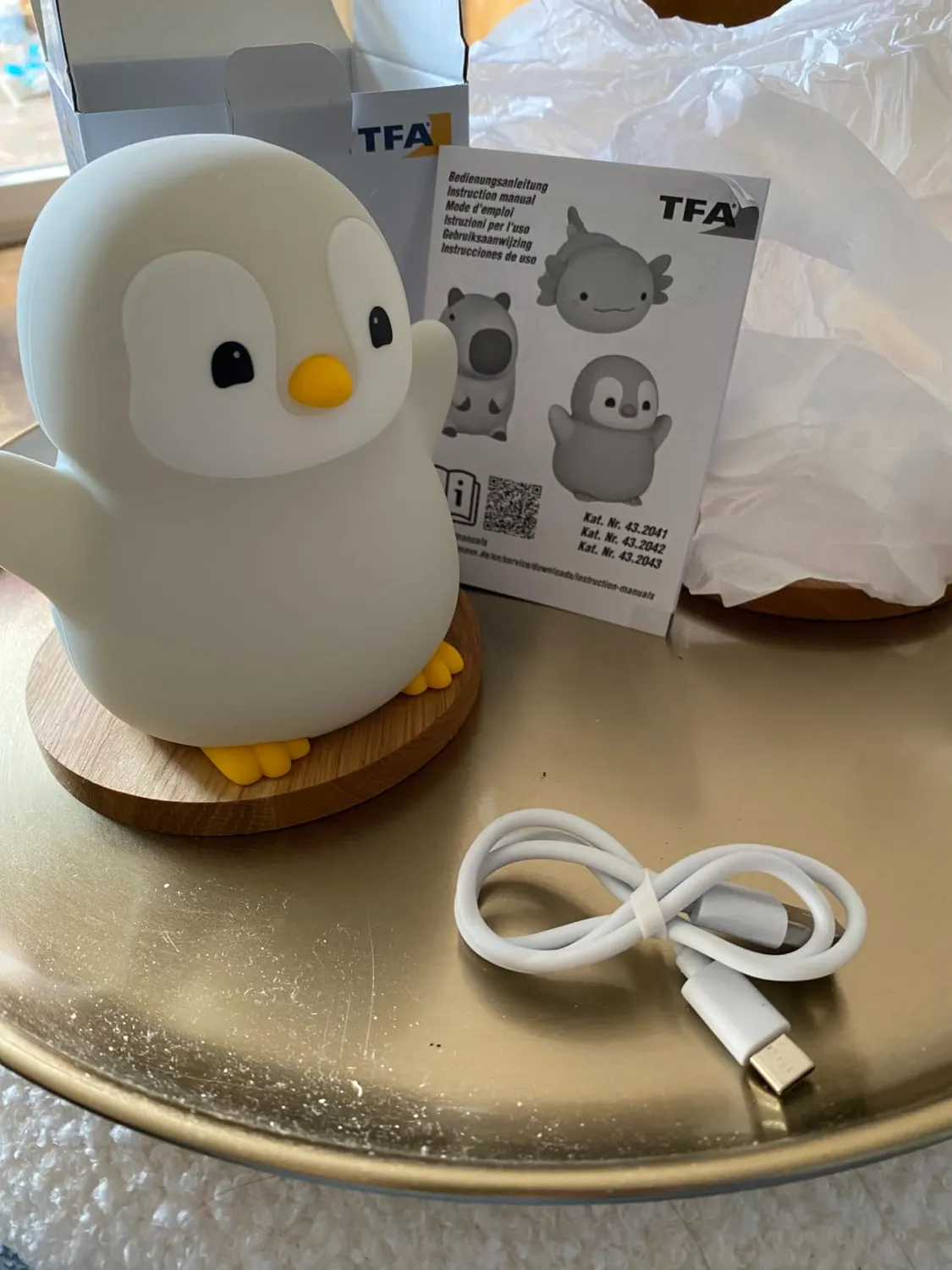 TFA Dostmann 43.2043 Nachtlicht Pinguin grau