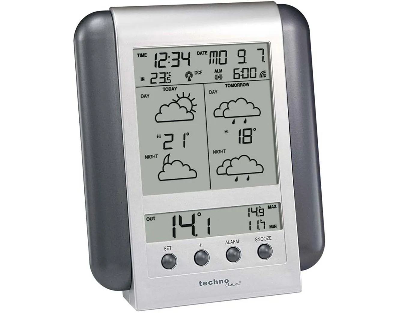 Technoline Meteotronic WM 5412 Wetterstation silber 90 Regionen