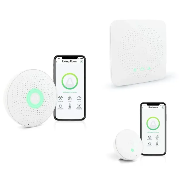 Airthings Wave Plus House Kit Raumluftmonitor mit Hub Radon