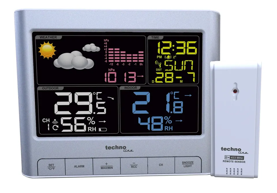 Technoline WS 6449 Wetterstation Funk DCF farbig