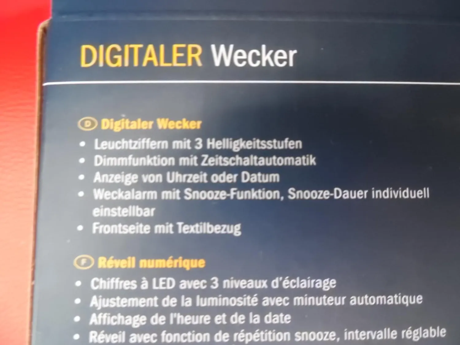 TFA Dostmann 60.2042.02 Digitalwecker grau-weiß dimmbar