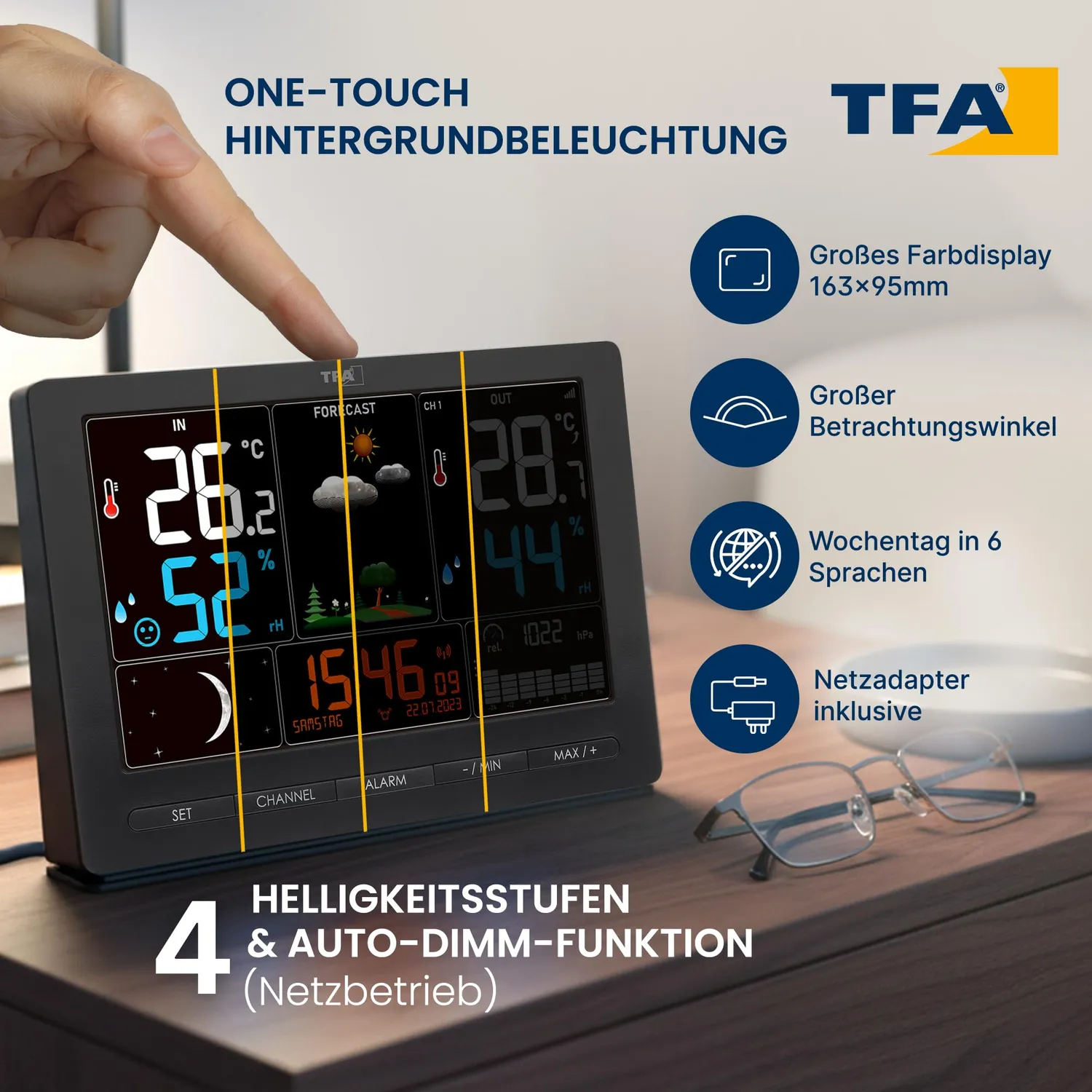 TFA Dostmann Season 2 35.1118 Funk-Wetterstation Modern schwarz