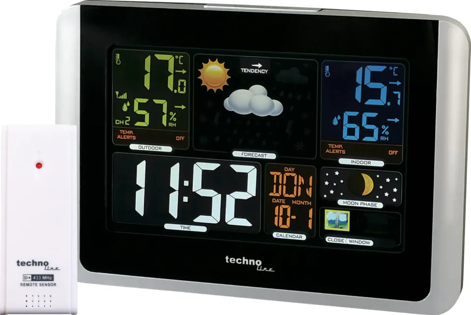 Technoline WS 6442 Funk-Wetterstation Farbdisplay schwarz
