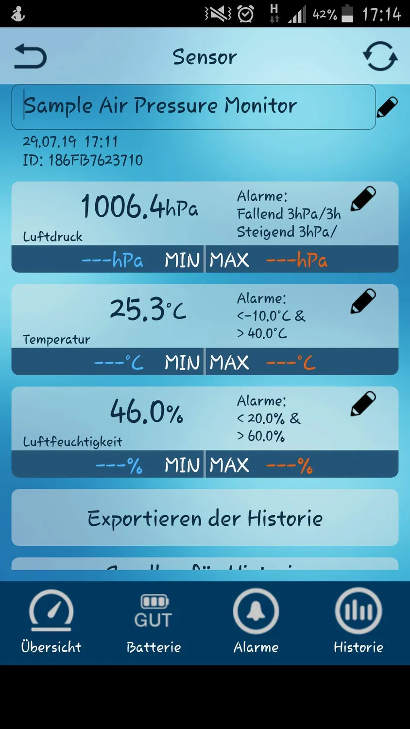 Technoline MA10238 Barometer Luftdruckmesser App