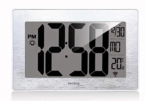 Technoline WS 8018 LED-Funkwanduhr silber 212 mm